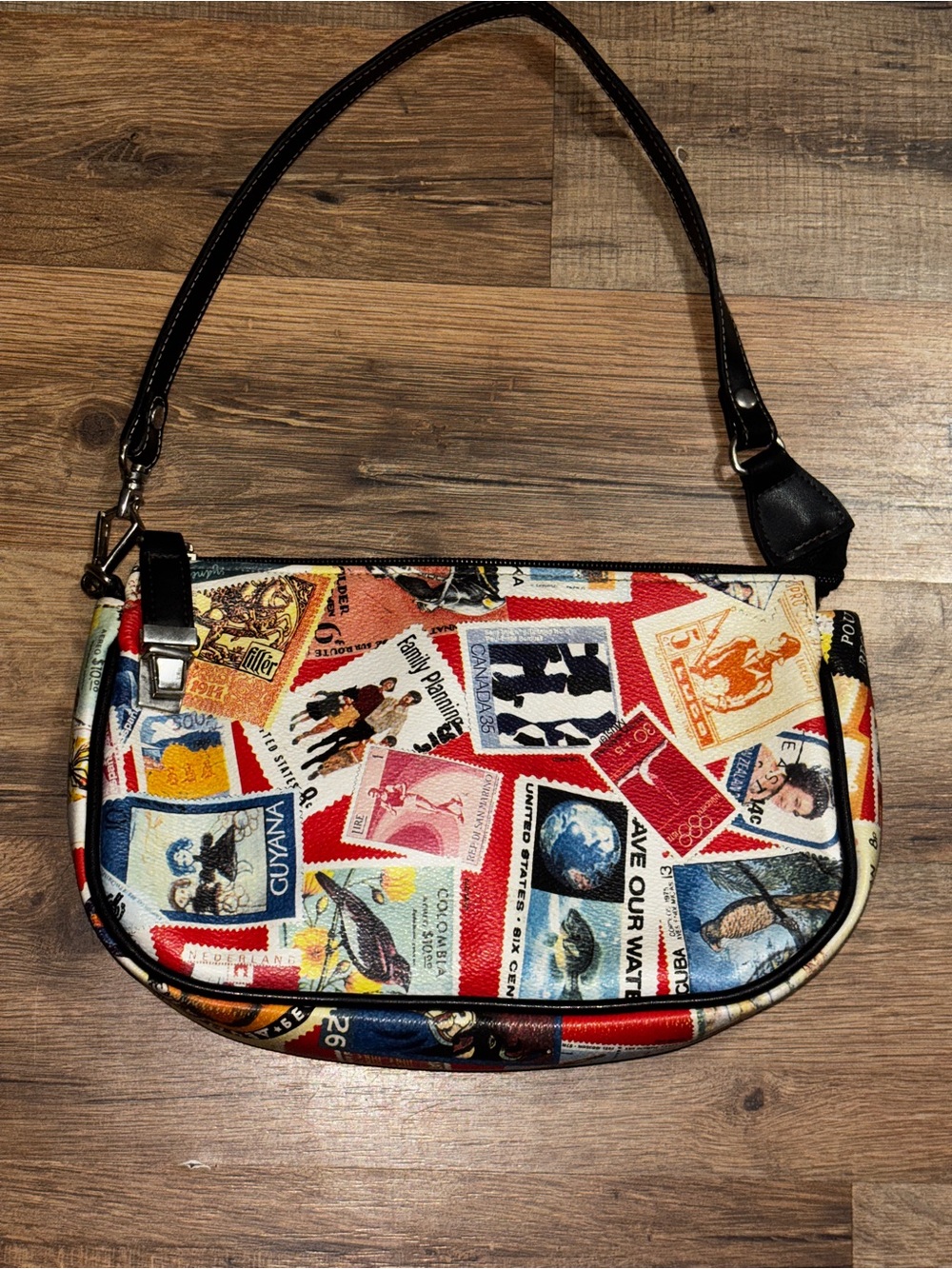 Sydney Love Multicolor Stamp-Print Shoulder Bag